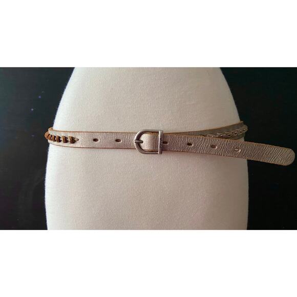 FOSSIL Metallic Studded Belt w/Laser-Cut Accent sz L - Picture 1 of 13